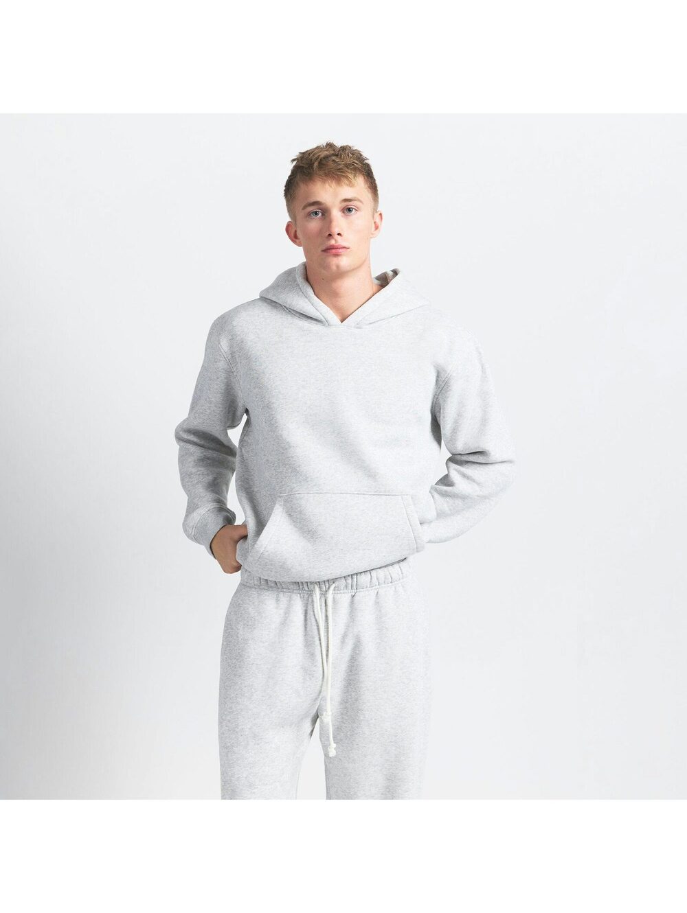 SKIMS Cotton Fleece ‘Oversized’ Pullover Hoodie Heather Gray – Men’s Medium